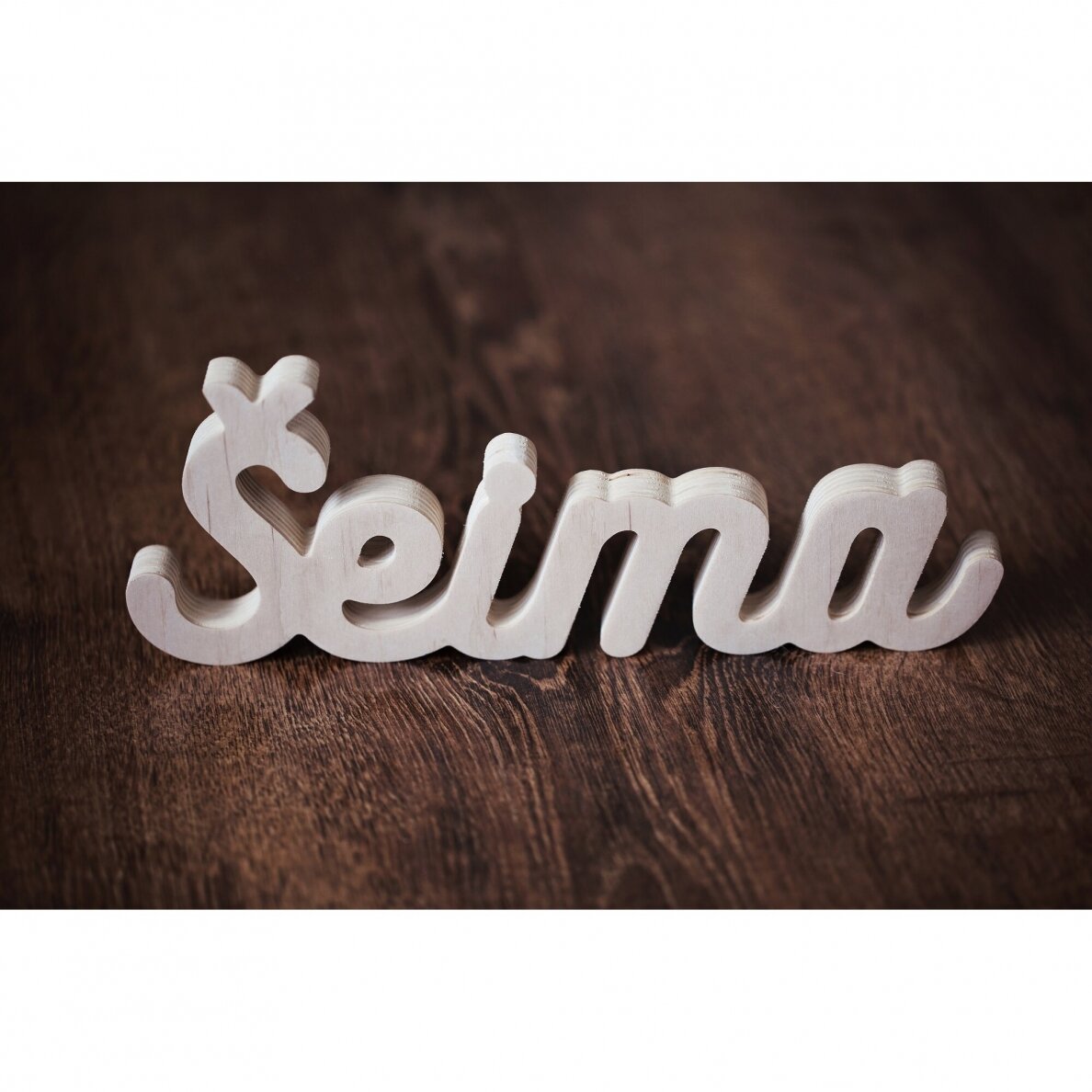 15 cm aukščio pastatomas žodis iš beržo plokštės 5