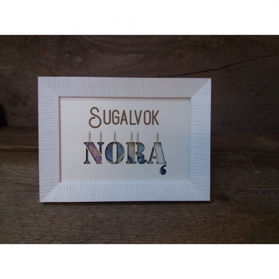 Pinigų rėmelis - dėžutė "Sugalvok norą" 1