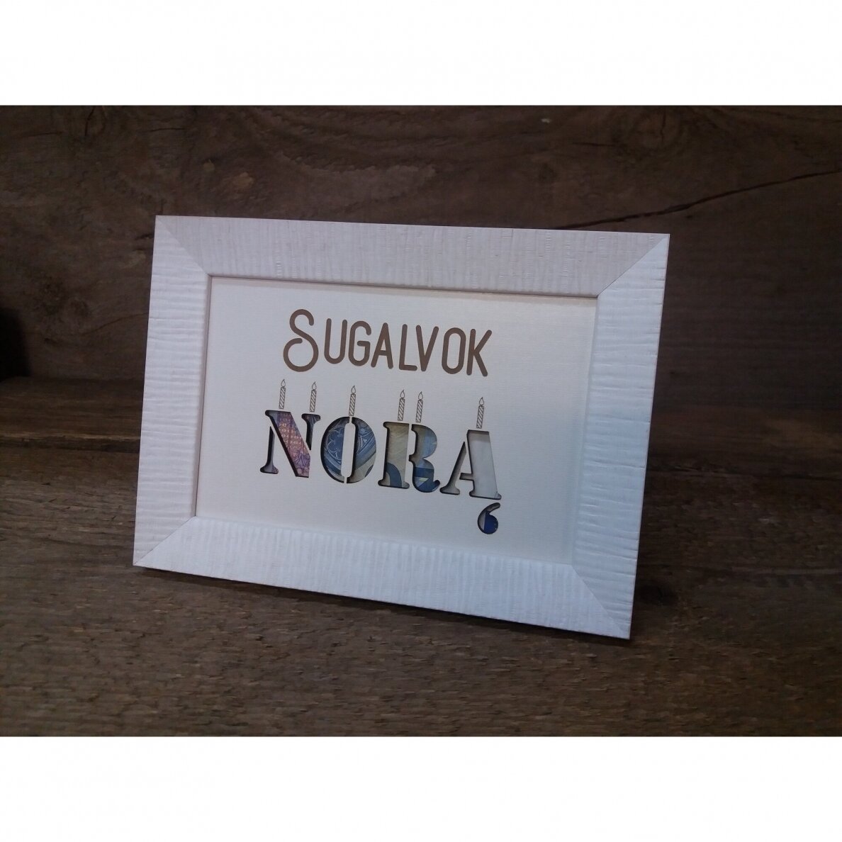 Pinigų rėmelis - dėžutė "Sugalvok norą"