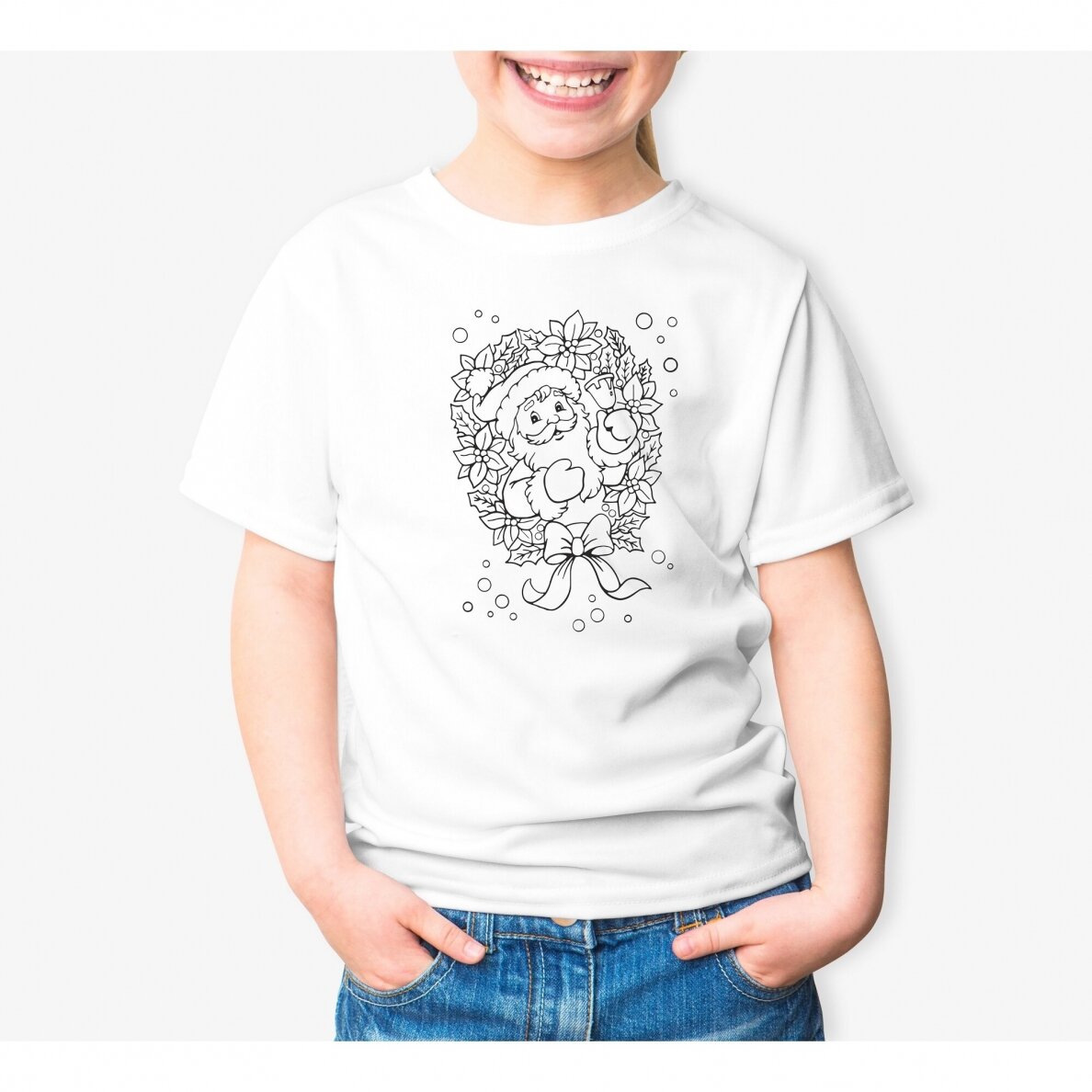 Vaikiški marškinėliai spalvinimui "Ho ho ho" 1