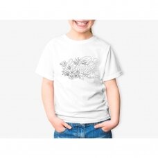 Vaikiški marškinėliai spalvinimui "Lietuva gėlės"