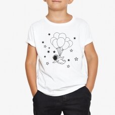 Vaikiški marškinėliai spalvinimui "Kosmosas"
