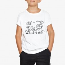 Vaikiški marškinėliai spalvinimui "Dino"